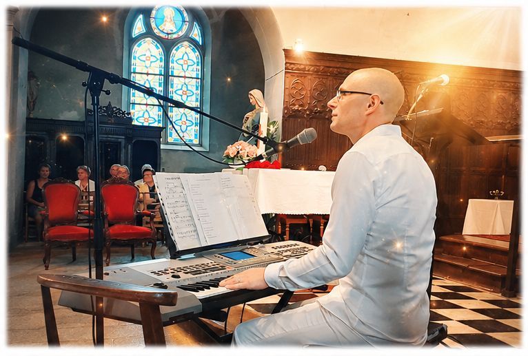Cérémonie religieuse bain de bretagne musicien chanteur DJ